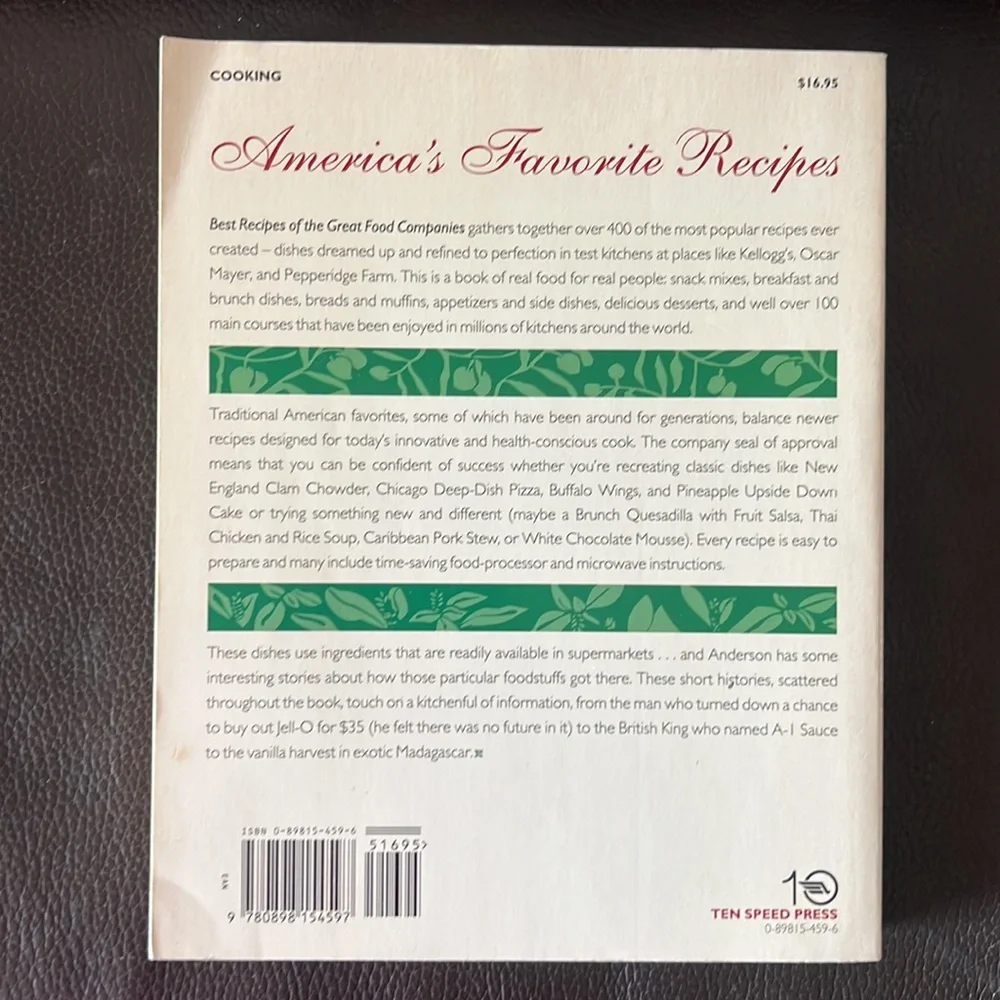 Paperback “Best Recipes of The Great Food Companies” by Judith Anderson